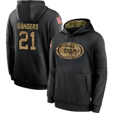 Black Men's Deion Sanders San Francisco 49ers 2020 Salute to Service Sideline Performance Pullover Hoodie