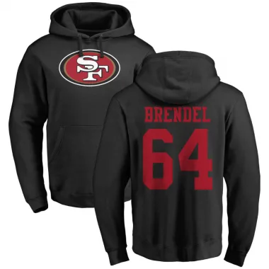 Black Men's Jake Brendel San Francisco 49ers Pro Line Logo Pullover Hoodie