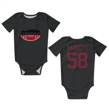 Black San Francisco 49ers Alex Barrett   Newborn & Infant Bodysuit