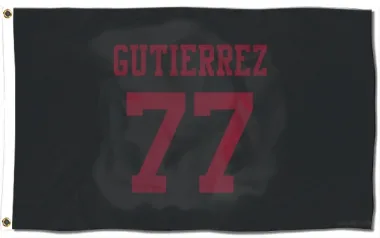 Black San Francisco 49ers Alfredo Gutierrez   Flag (3 X 5)