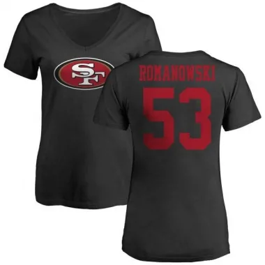 Black Women's Bill Romanowski San Francisco 49ers Logo Slim Fit T-Shirt -