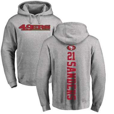 Men's Deion Sanders San Francisco 49ers Pro Line Ash Backer Pullover Hoodie