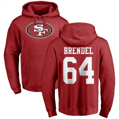 Red Men's Jake Brendel San Francisco 49ers Pro Line Logo Pullover Hoodie