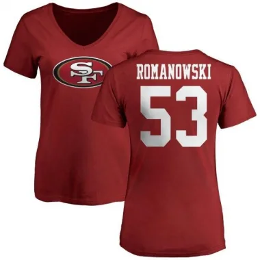 Red Women's Bill Romanowski San Francisco 49ers Logo Slim Fit T-Shirt -