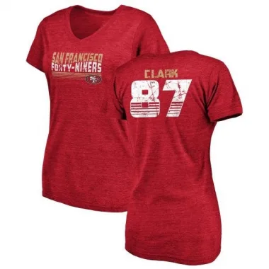 Red Women's Dwight Clark San Francisco 49ers Retro V-Neck T-Shirt -