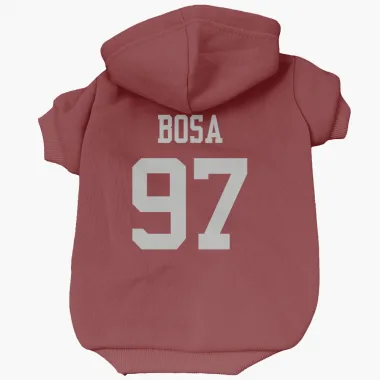 Scarlet San Francisco 49ers Nick Bosa   Dog & Cat Pet Hoodie