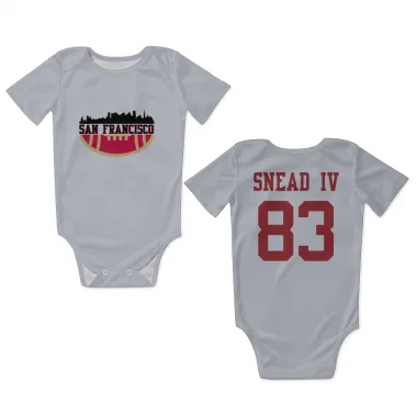 White San Francisco 49ers Willie Snead IV   Newborn & Infant Bodysuit