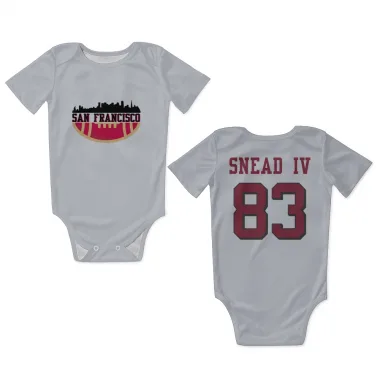 White San Francisco 49ers Willie Snead IV   Rush Newborn & Infant Bodysuit